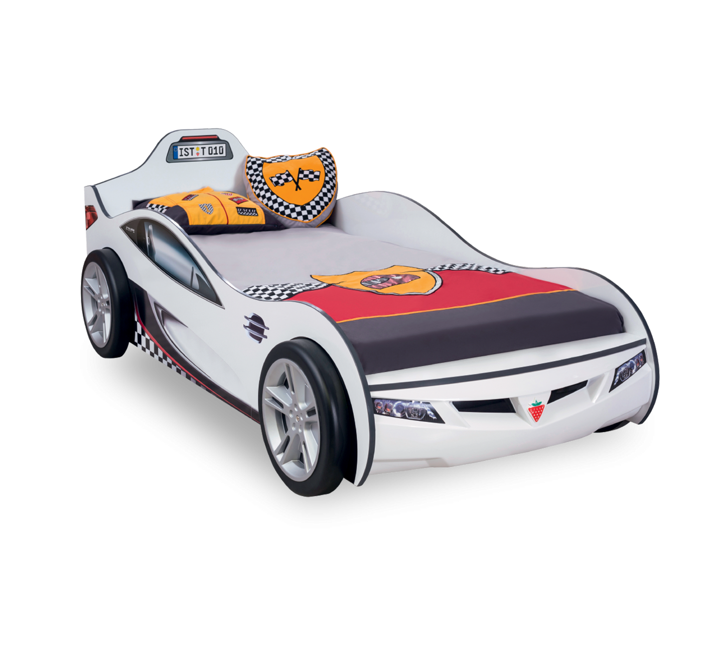 Lit voiture Coupé Auto pour enfants - (Blanc) (90x190 Cm)