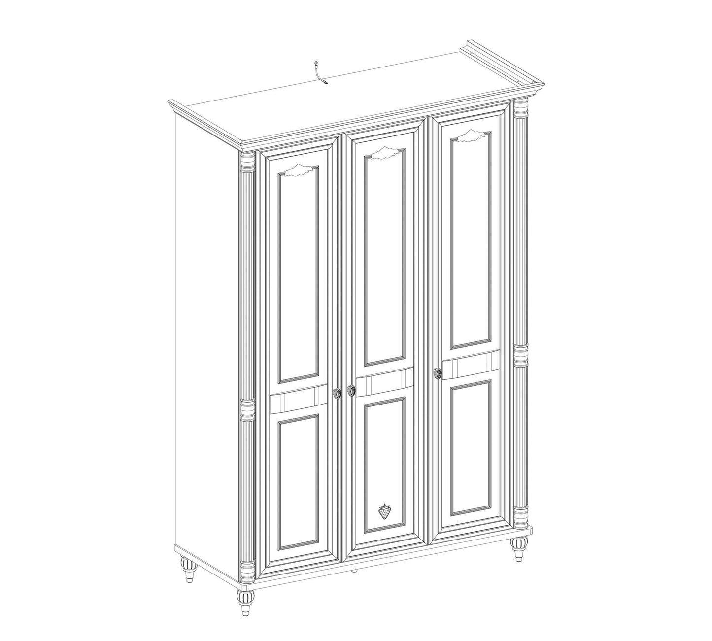 Armoire romantique 3 portes