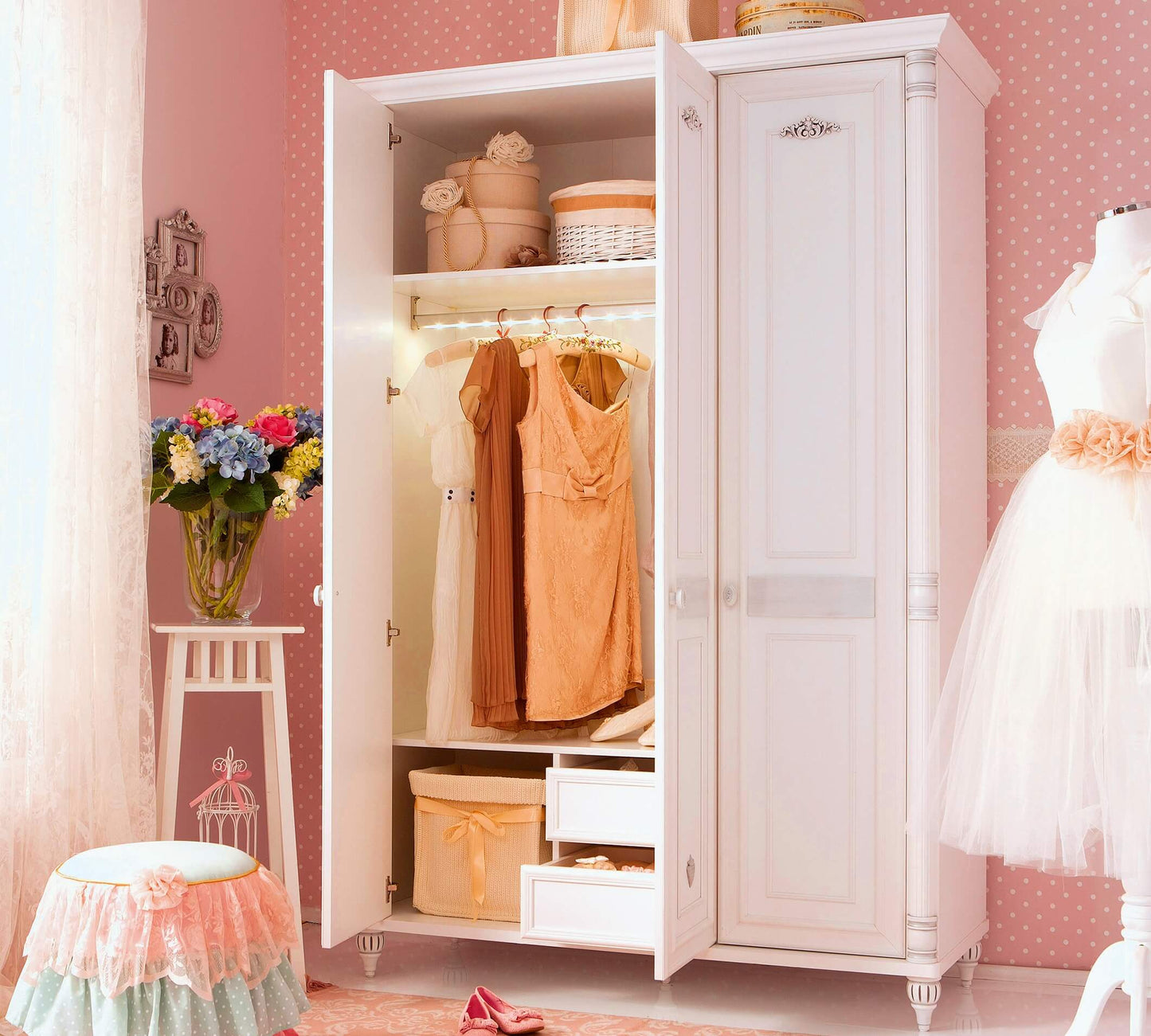 Armoire romantique 3 portes