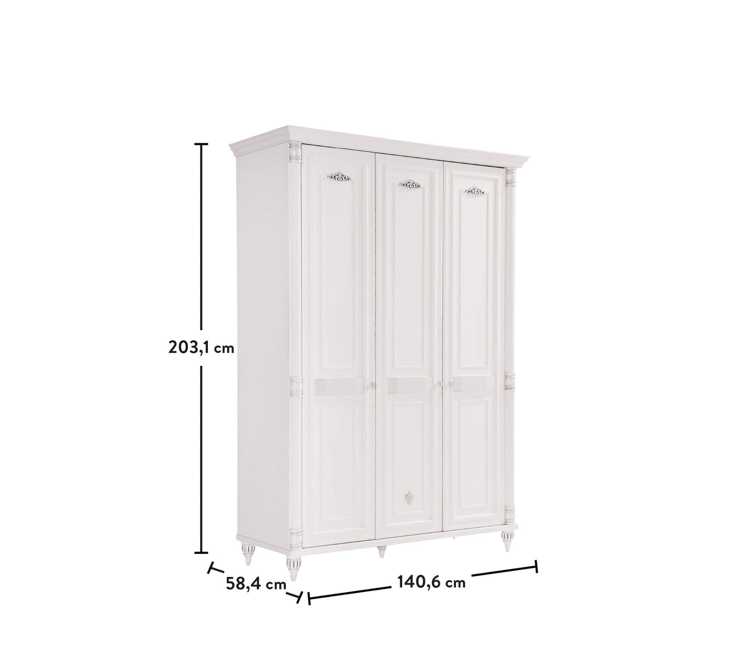 Armoire romantique 3 portes