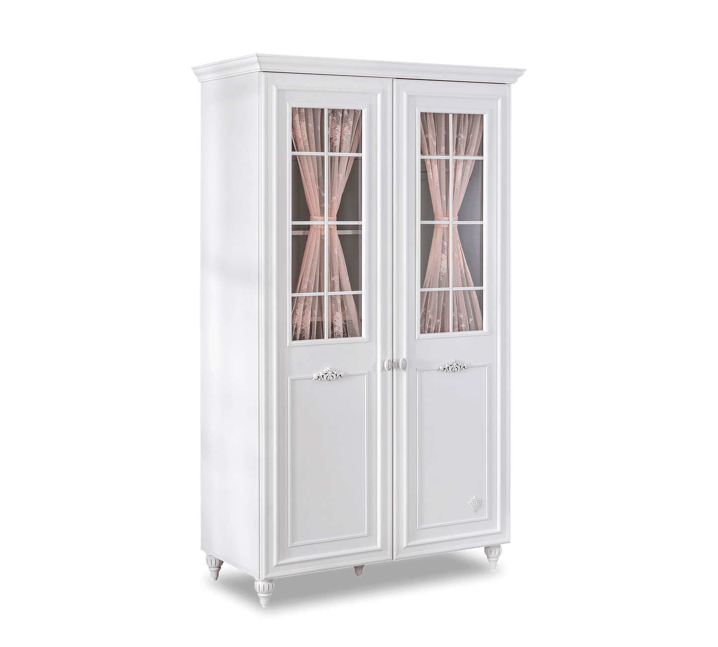 Armoire romantique 2 portes avec fenêtre