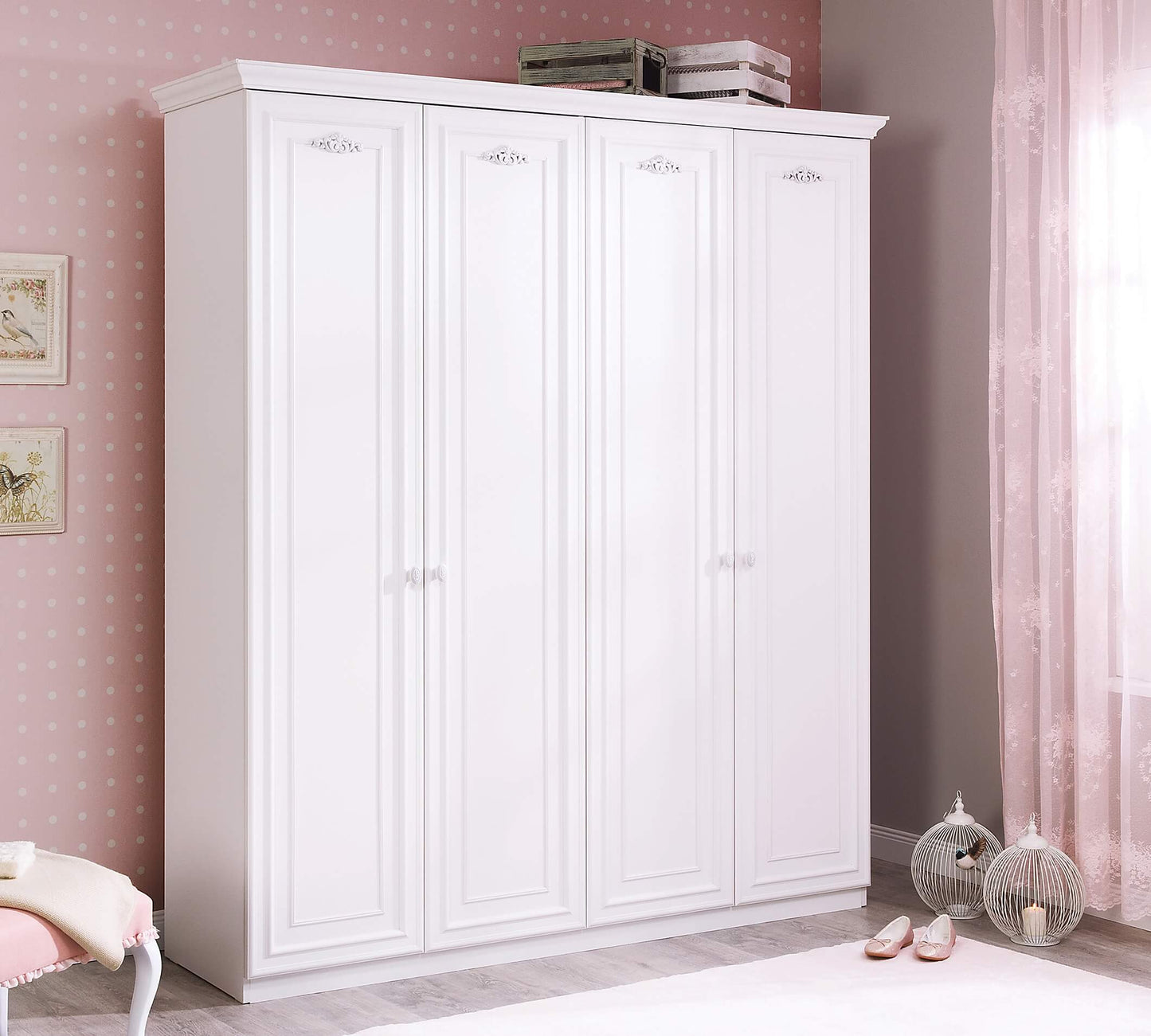 Armoire romantique 4 portes