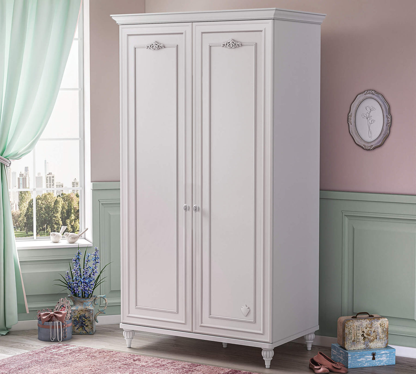 Armoire romantique 2 portes