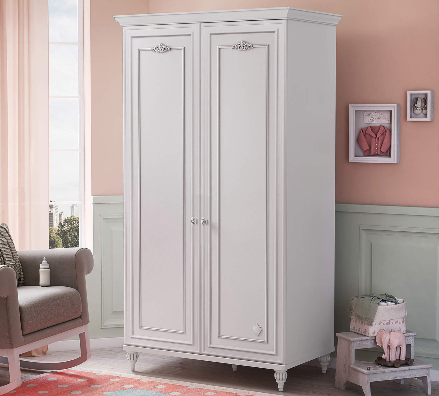 Armoire romantique 2 portes