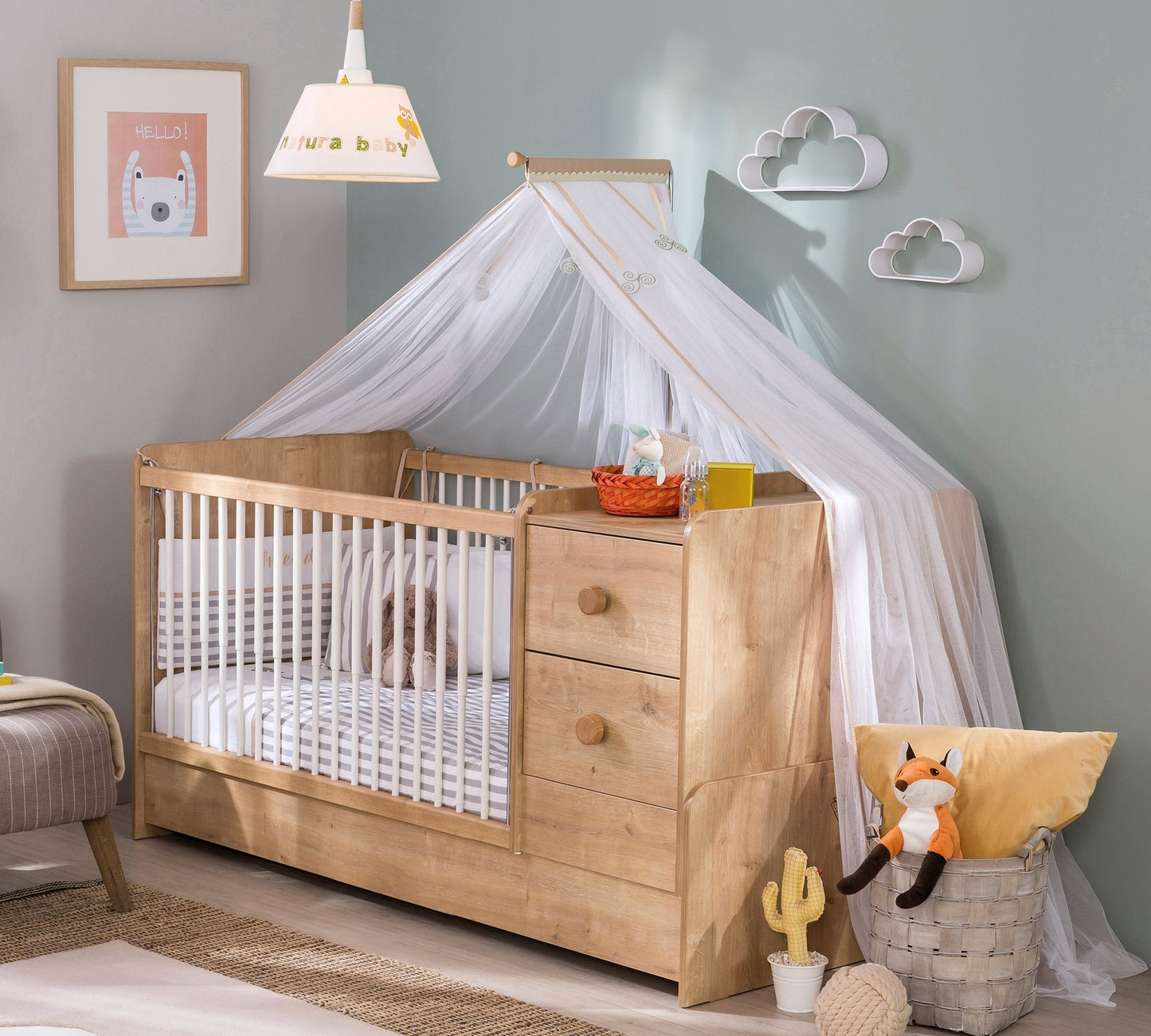 Umwandelbares Babybett Mocha St (75x160 cm)