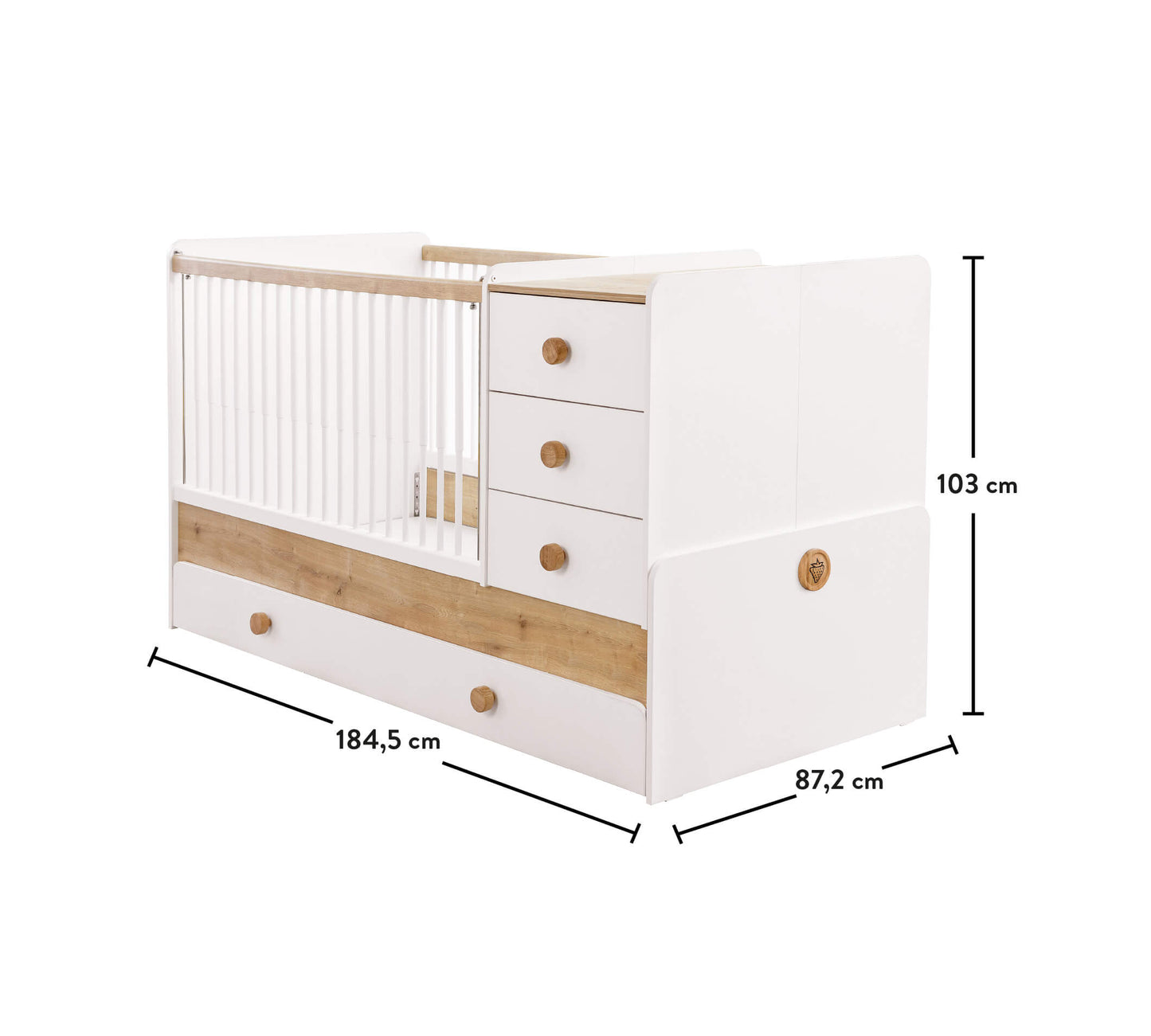 Lettino trasformabile Natura Baby SL (con letto per genitori) (80x180 Cm)