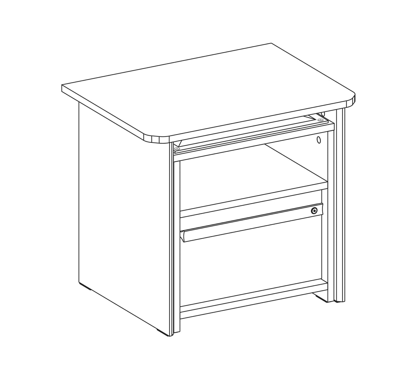 Table de chevet trio avec étagère