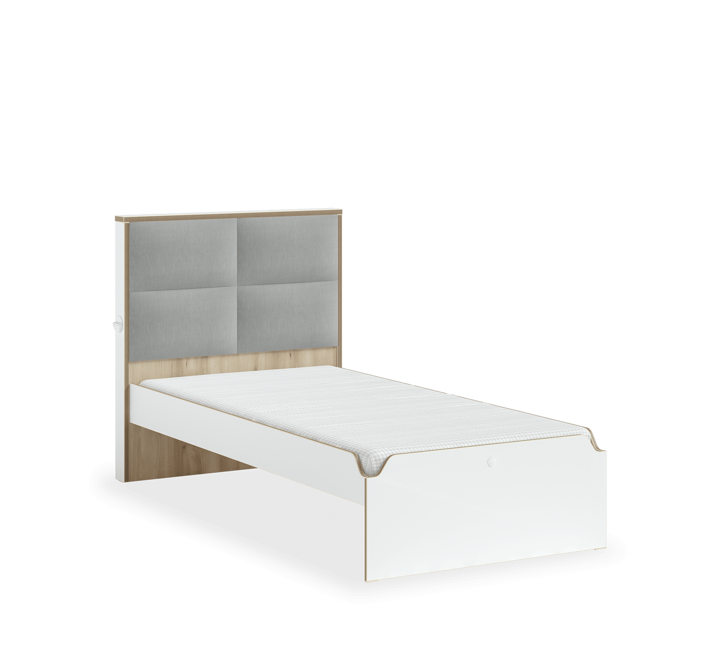 Letto con Testata in Tessuto Modera (100x200 Cm)