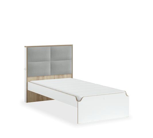 Letto con Testata in Tessuto Modera (100x200 Cm)