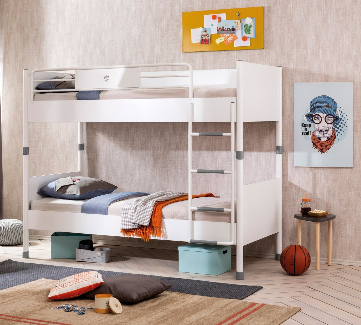 Weißes Etagenbett (90x200 cm)