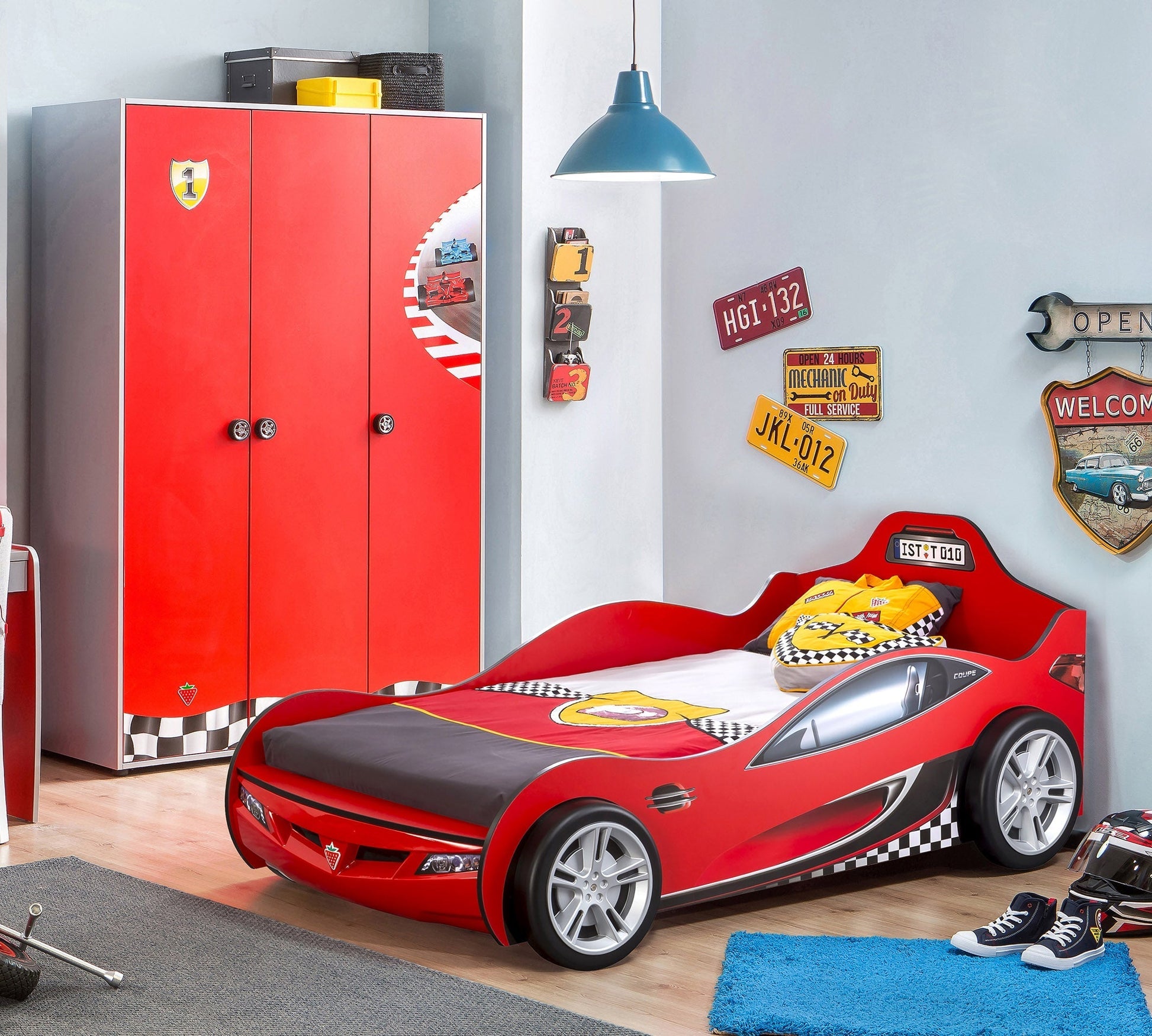 Race Cup Auto letto macchina per bambini - rosso (90x190 Cm) –