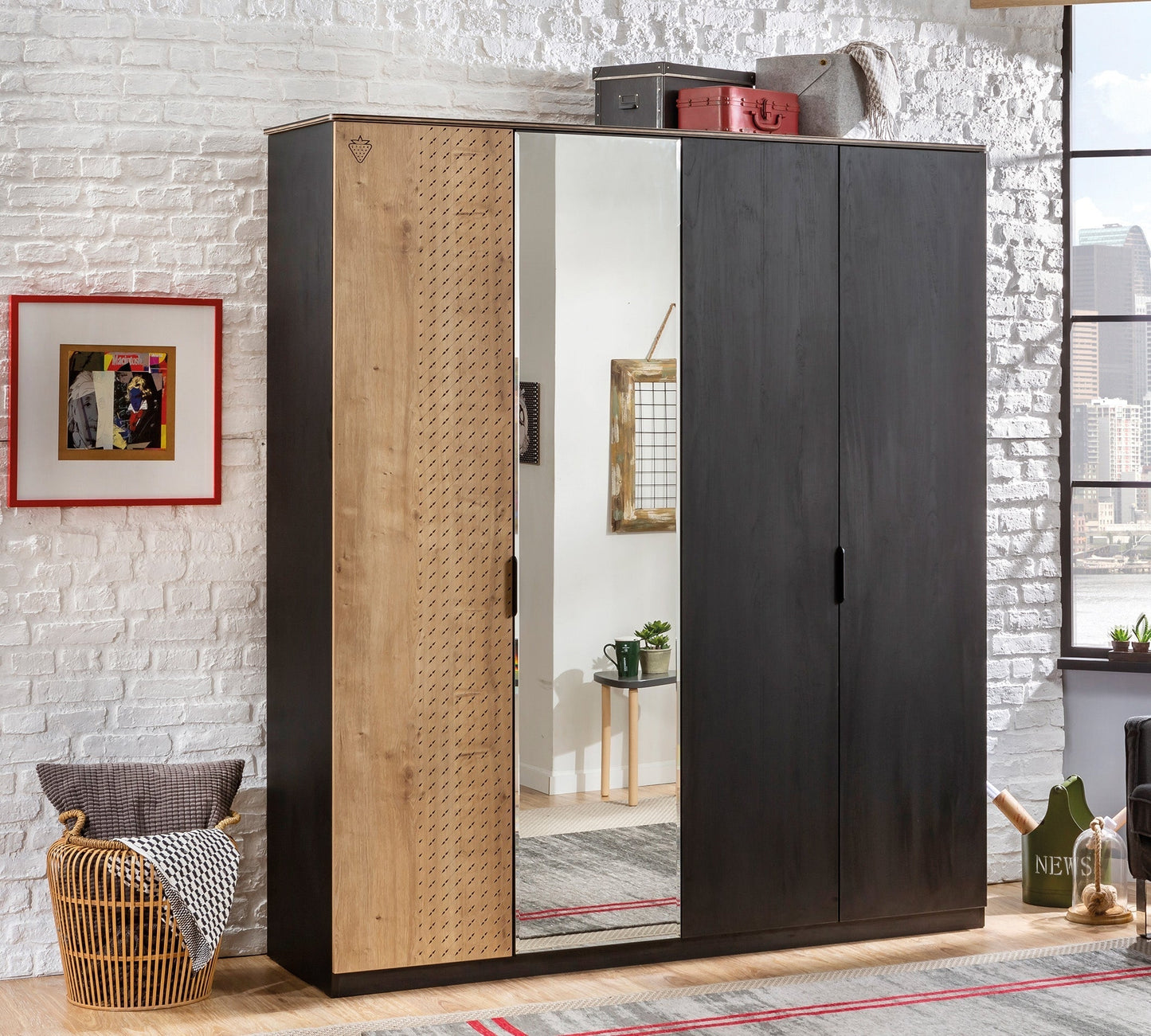 Armoire noire 4 portes