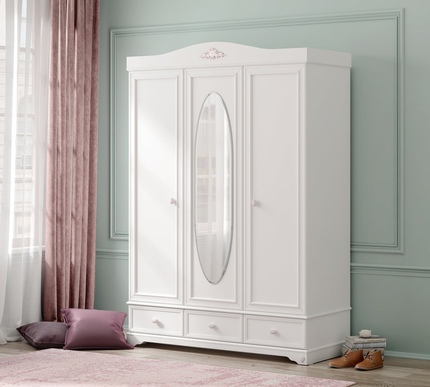 Armoire Rustique Blanche 3 Portes