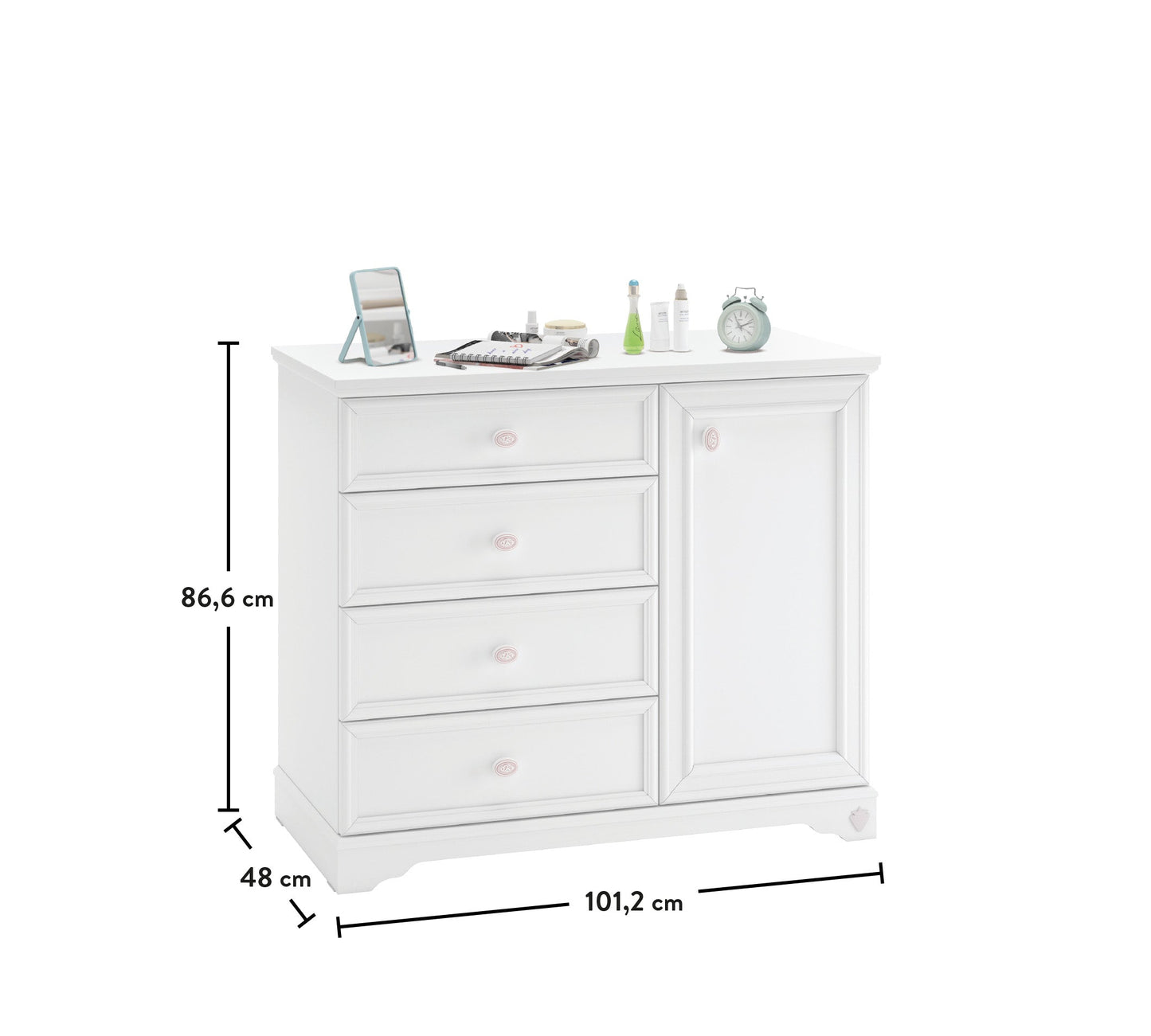 Commode blanche rustique