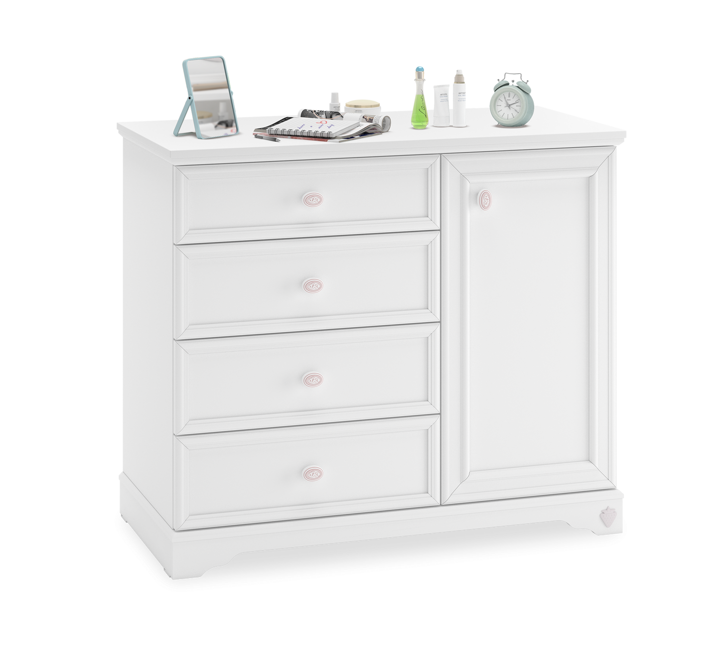 Commode blanche rustique