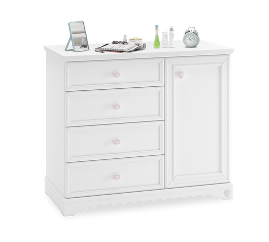 Commode blanche rustique