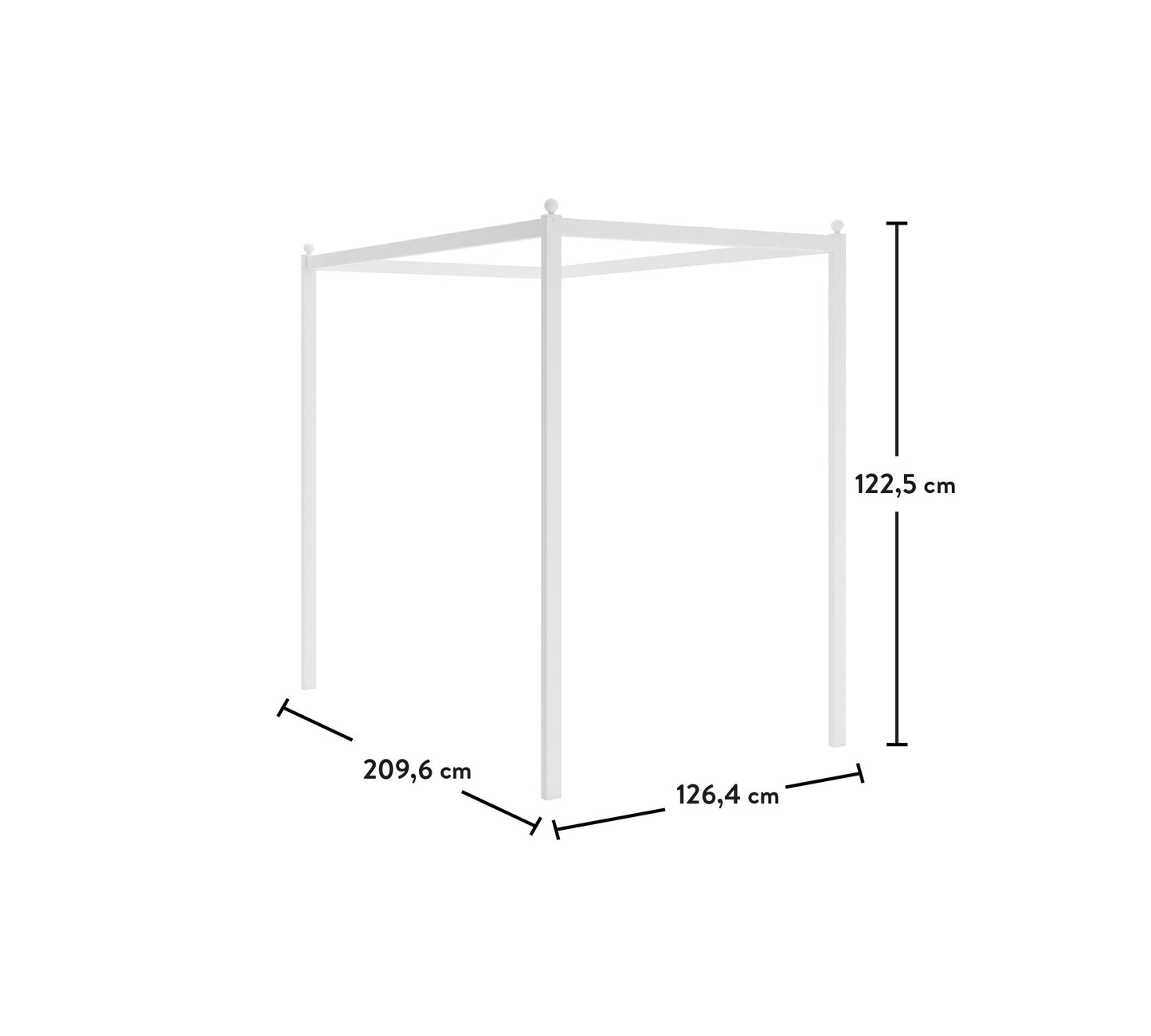 Palo a baldacchino bianco rustico (100x200 Cm)