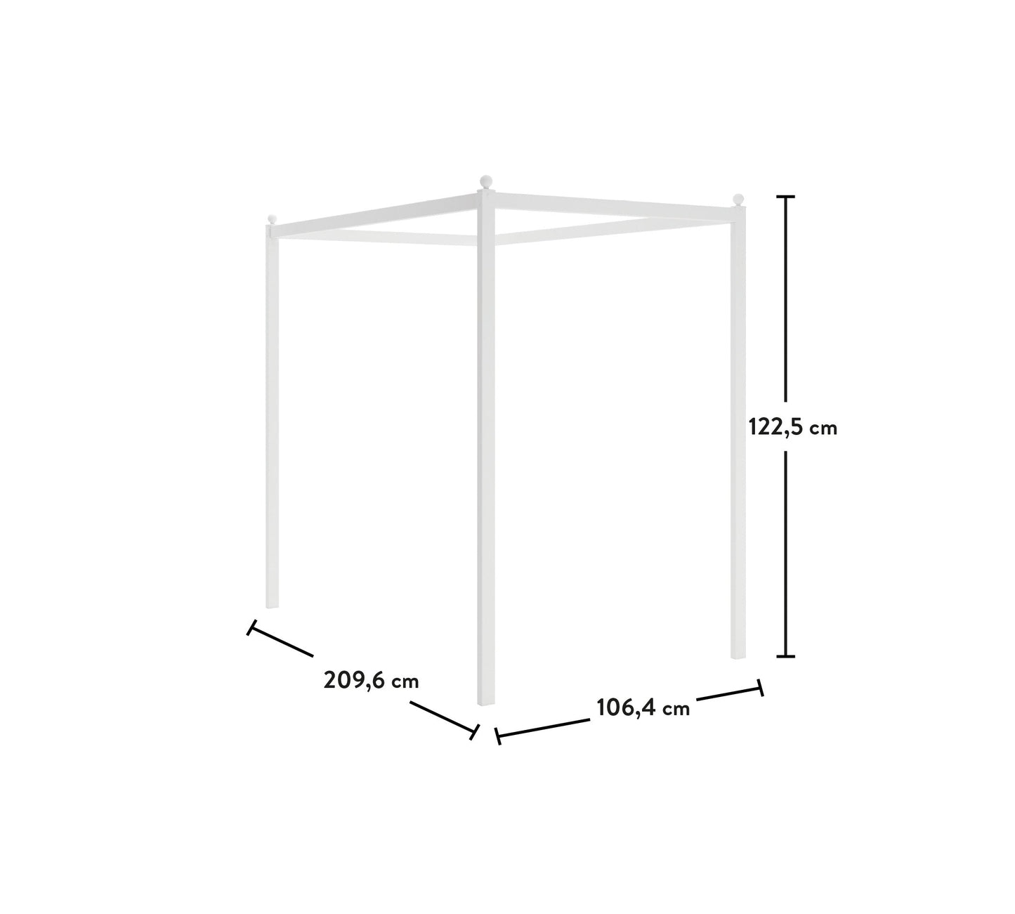 Palo a baldacchino bianco rustico (120x200 Cm)