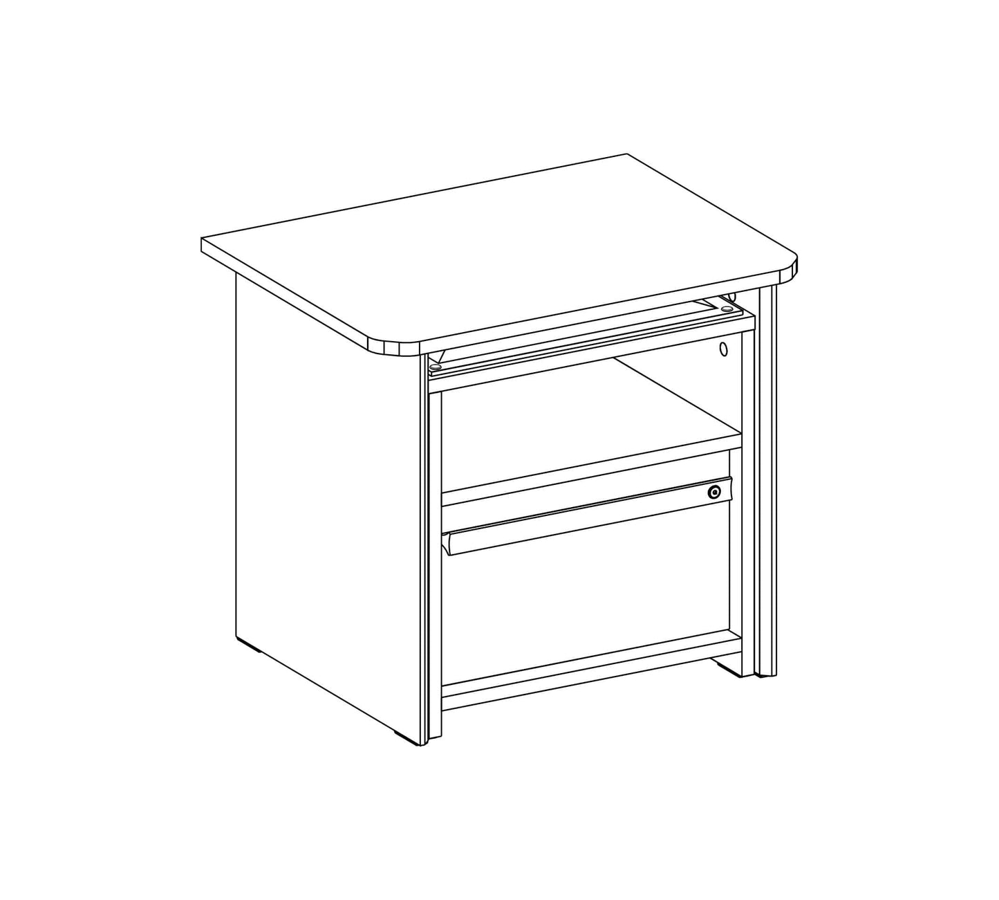 Table de chevet Duo avec étagère