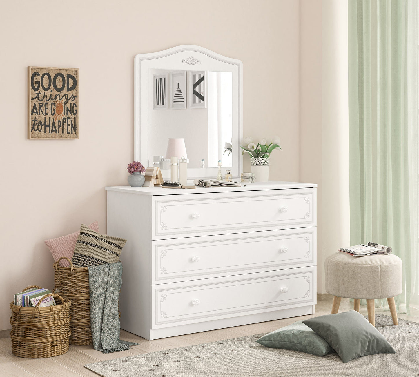 Grande commode Selena Grey (gris)