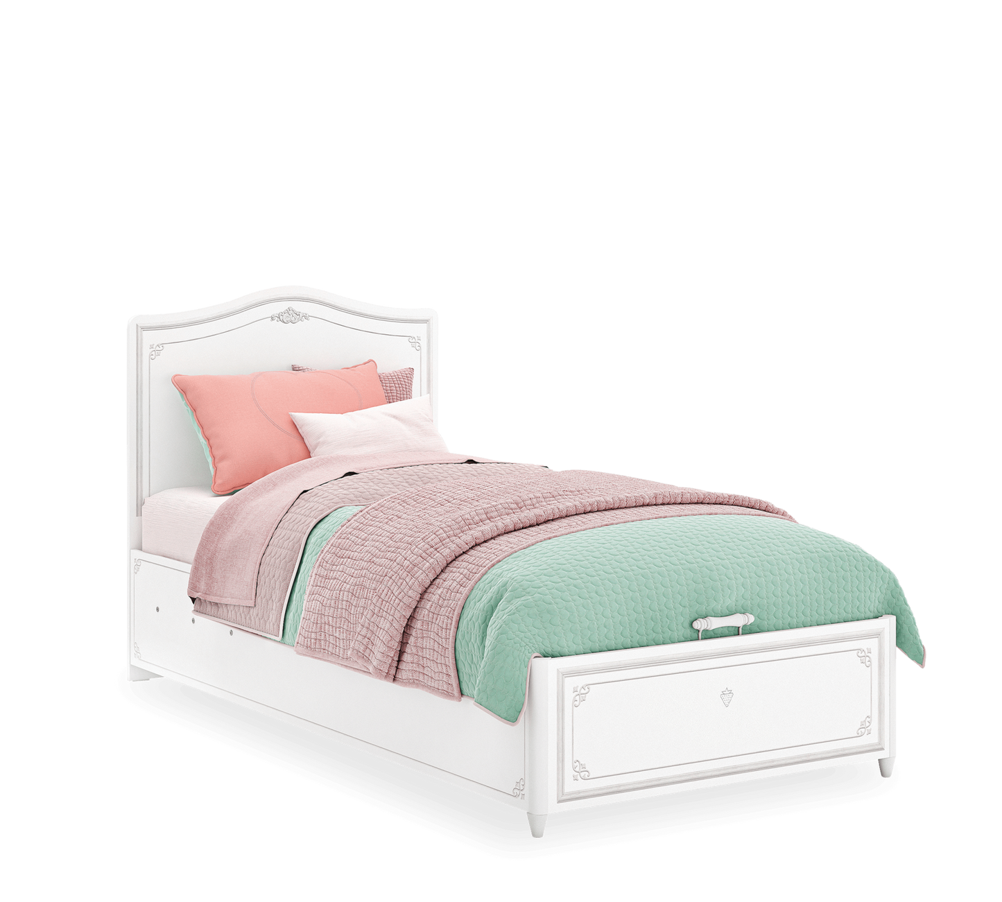 Selena Grey Bett (Grau) mit Untergestell (100x200 cm)
