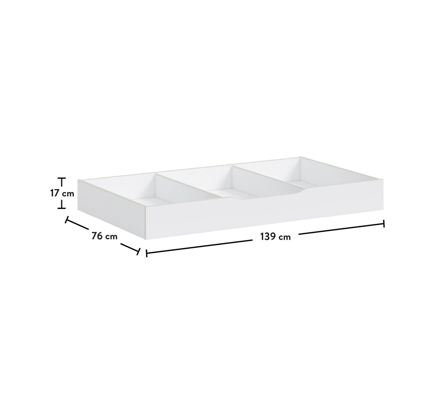 Montes weiße untere Schublade (70 x 140 cm)