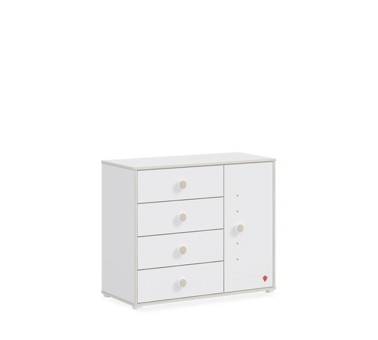 Commode blanche Montes avec couvercle