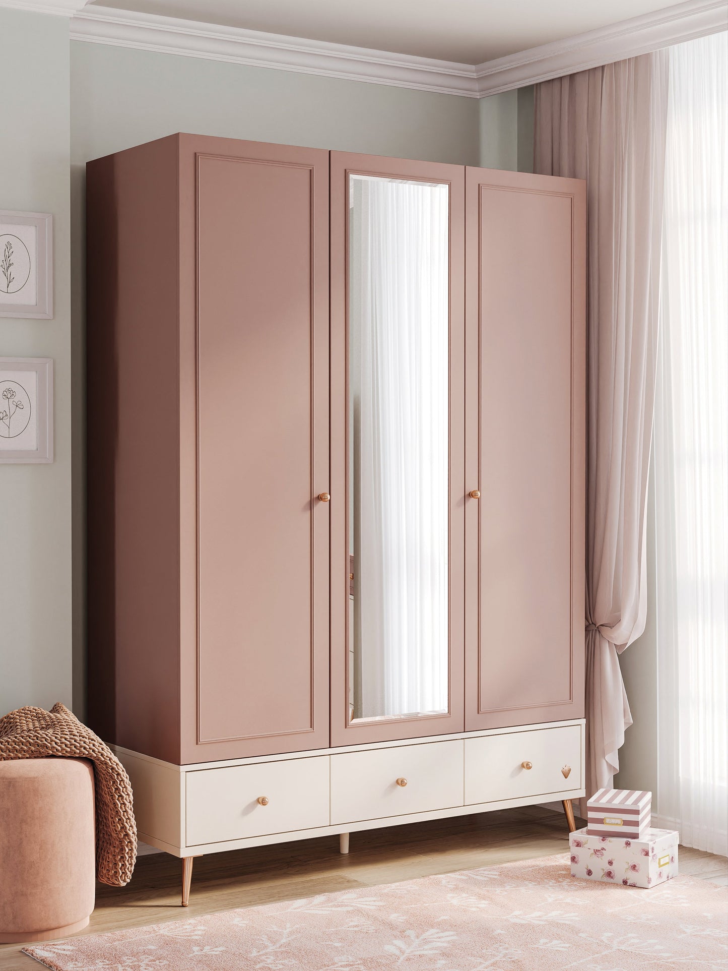 Elegance 3-türiger Kleiderschrank