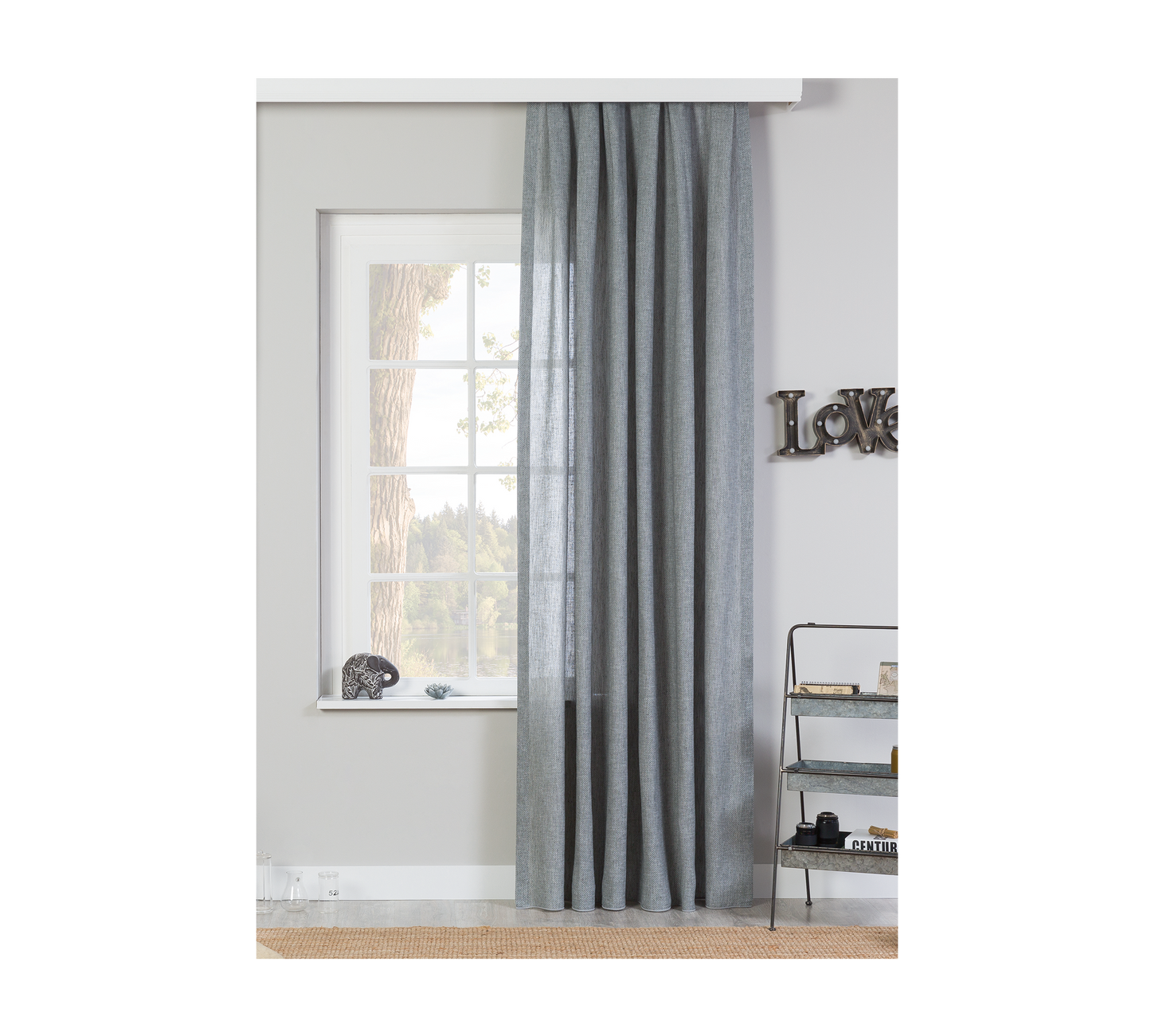 Eleganter grauer Hintergrundvorhang (100 x 260 cm)