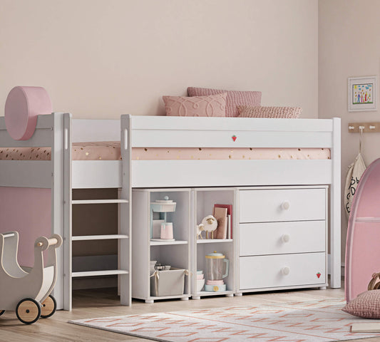 Montes Spielzelt mit mittelhohem Bett (Pink)