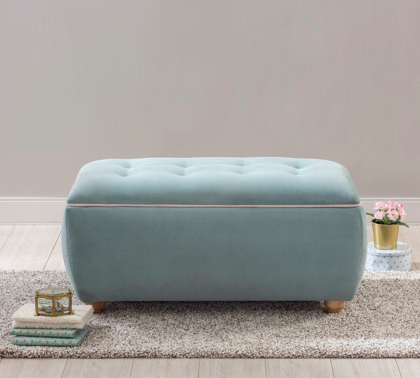 Stoccaggio ottoman blu