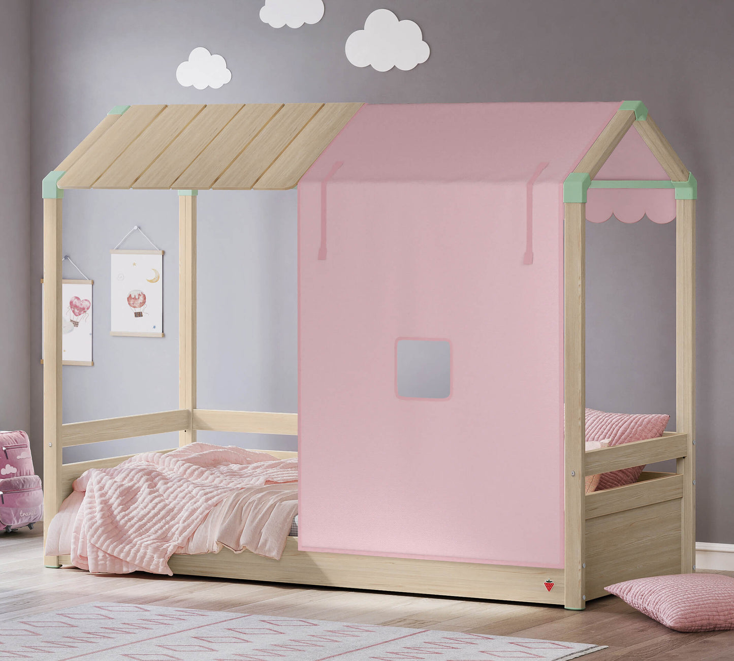 Mezza tenda con letto a tetto piano Montes rosa