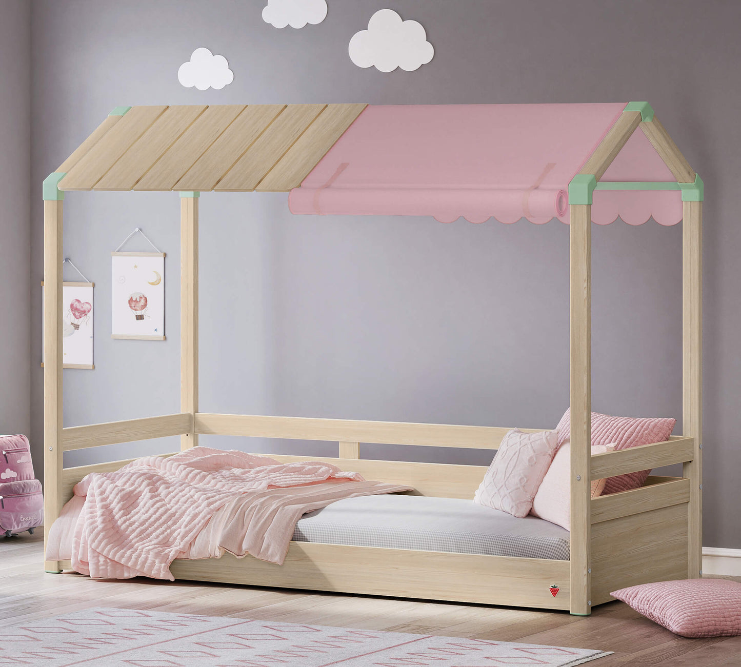 Mezza tenda con letto a tetto piano Montes rosa