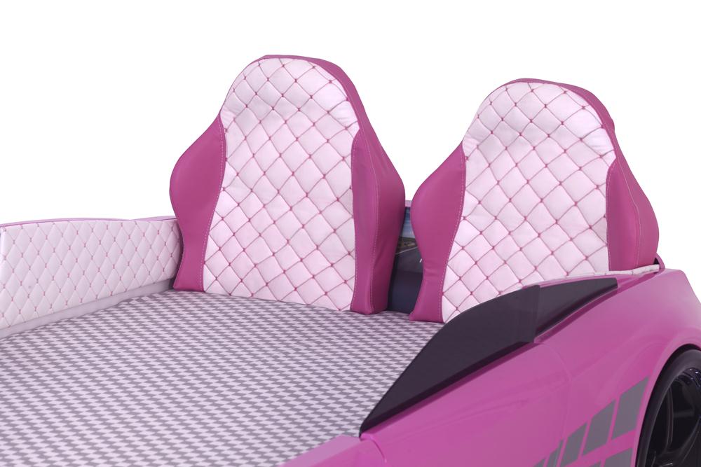 Letto singolo contenitore a forma di auto sportiva colore rosa GTR con –