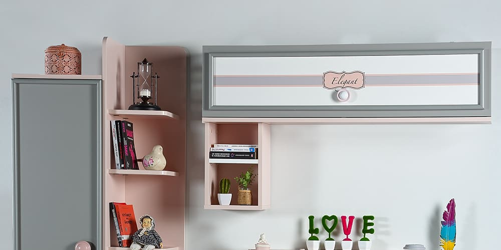 Chambre complète pour filles avec lit 100x200 modèle "Élégant"