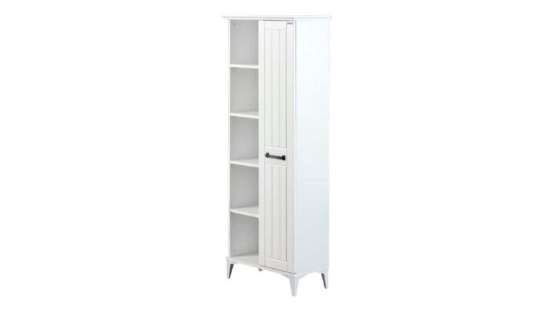 Chambre d'enfant complète "Carmen", style campagnard moderne, couleur blanche avec armoire à quatre portes.