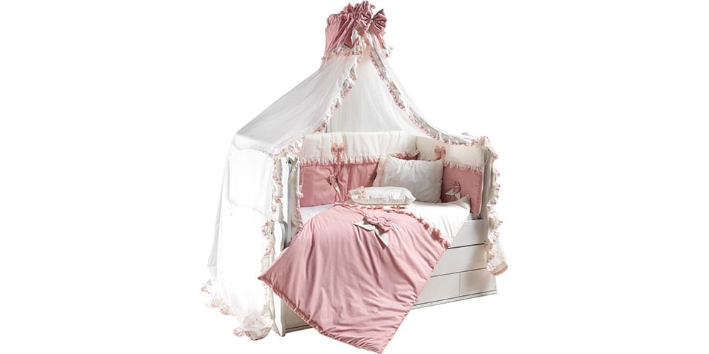 Chambre bébé fille rose complète