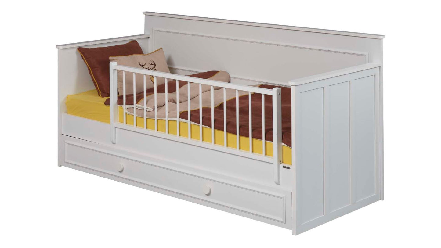 Cameretta completa  per bambini "Junior" stile coloniale colore bianco con divano letto.