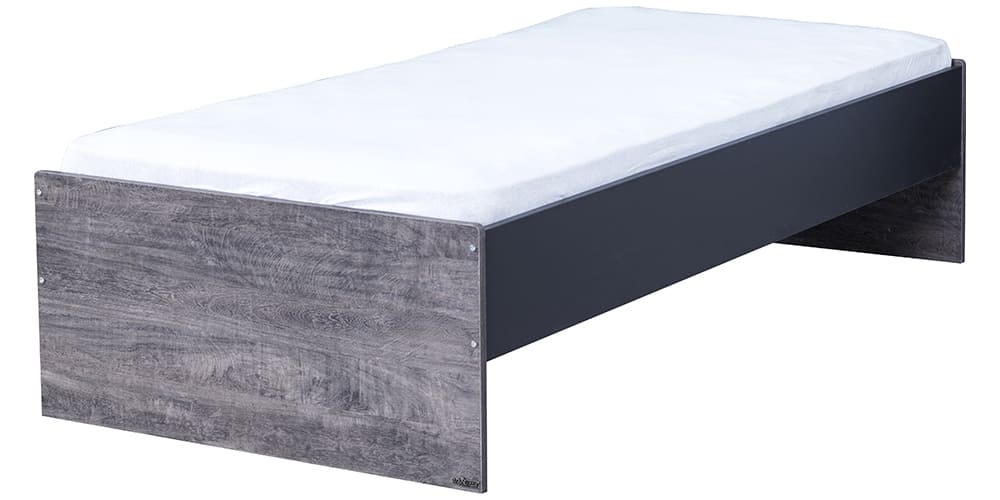 Cameretta completa con letto a castello nero per ragazzo con letto 120x200 stile "Urban"