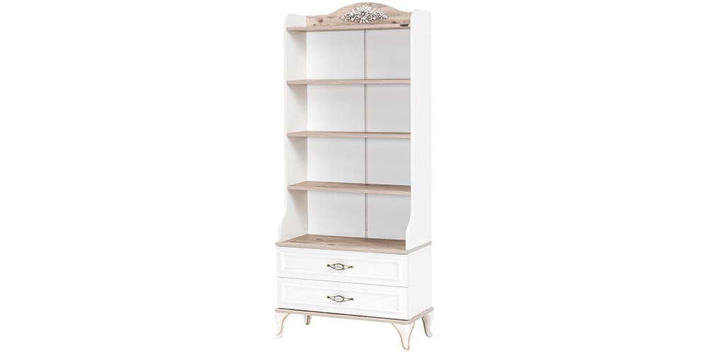 Chambre complète pour filles avec lit superposé blanc de style Shabby à trois lits