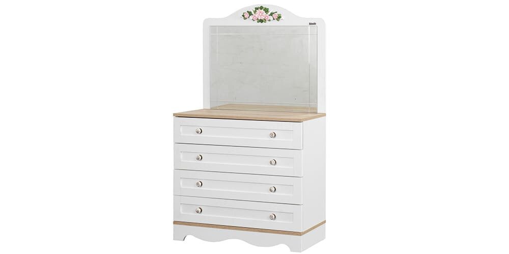 Chambre complète pour filles "Marbella" en blanc et bois clair