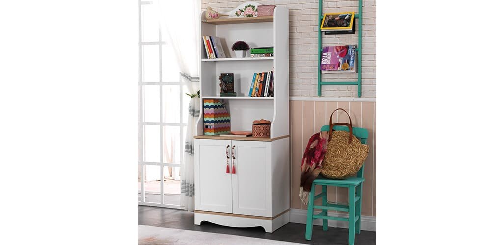 Chambre complète pour filles "Marbella" en blanc et bois clair