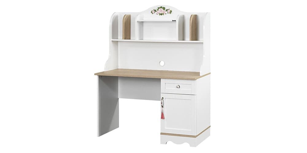 Chambre complète pour filles "Marbella" en blanc et bois clair