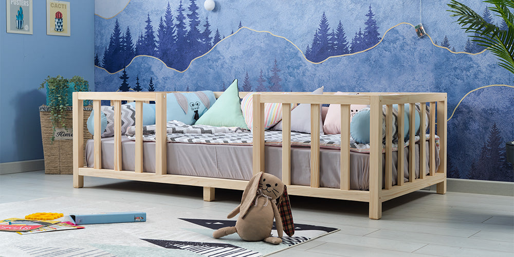 Letto singolo per bambino/a "Polly" color legno chiaro.